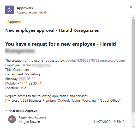 Approval in Teams
